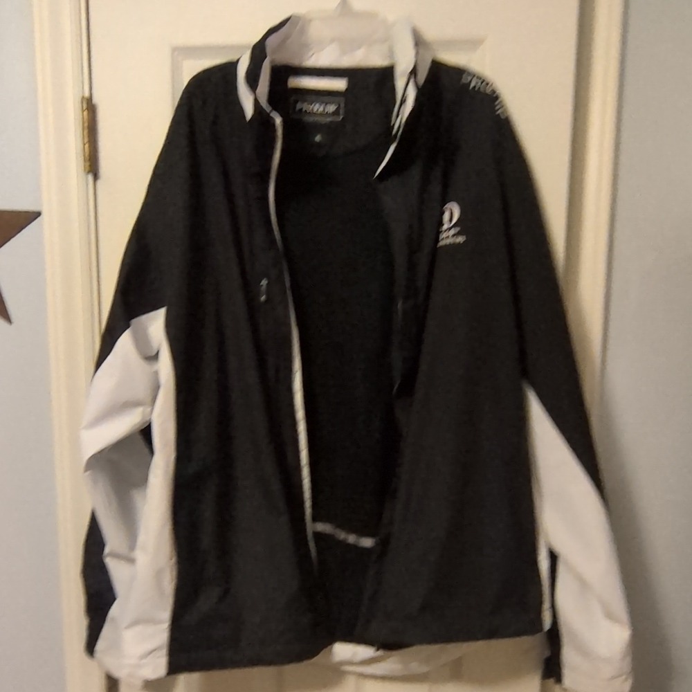 ProQuip Men's XL Black White Windbreaker‎ Jacket 144th St Andrews Open Golf